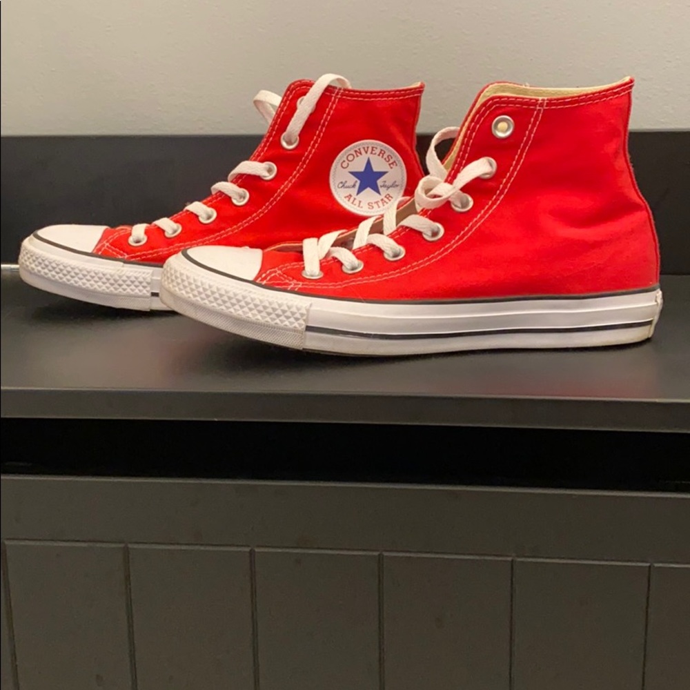 Red high top converse